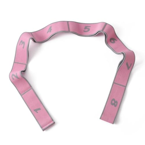 Fiorky Fitness-Übungs-Zuggurt, multifunktionales Stretch-Widerstandsband mit 8 Zahlen, elastisches Übungsband for Dehnung und Physiotherapie (Pink) von Fiorky