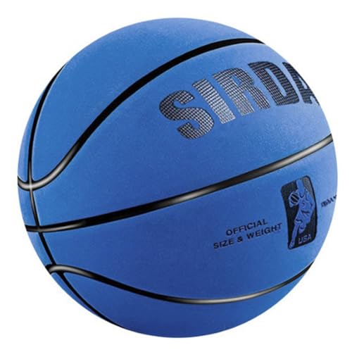 Fiorky Größe 7 Basketball for drinnen und draußen, verschleißfester Trainingsbasketball, Rutschfester Wildleder-Mikrofaser-Basketball, hohe Elastizität for Trainingswettkämpfe (blau) von Fiorky