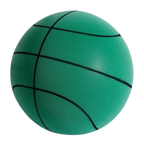 Fiorky Hüpfender Mute-Ball, hoch belastbar, Mute-Dribbling-Basketball, leicht, 3/5/7 for Verschiedene Indoor-Aktivitäten (grün, 21 cm) von Fiorky
