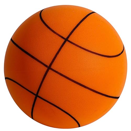 Fiorky Indoor Silent Basketball Hochbelastbarer, gedämpfter Dribbling-Basketball, leicht, 3/5/7 for Verschiedene Indoor-Aktivitäten (Orange 24 cm) von Fiorky