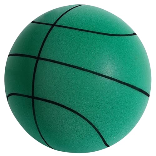 Fiorky Mute Dribbling Basketball, hoch belastbarer, Springender Freizeitball, leicht, for Verschiedene Indoor-Aktivitäten (grün, 24 cm) von Fiorky