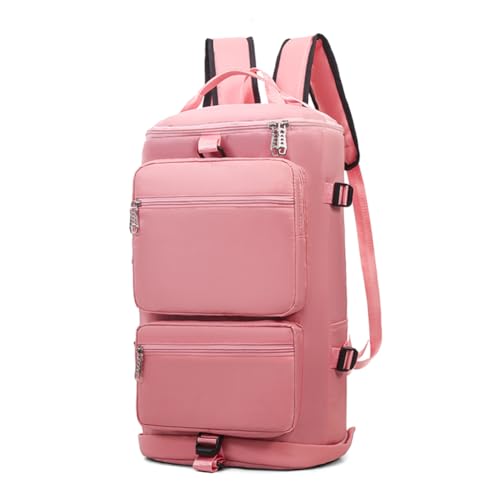 Fiorky Reise-Seesack, multifunktional, große Kapazität, Sporttasche, mehrere Taschen, Übernachtungsgepäck, Rucksack, Oxford, for Yoga, Geschäftsreisen (Pink) von Fiorky