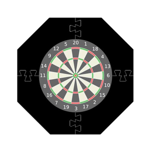 Fiorky Spleiß-Dartboard-Wandschutz, achteckige Dartboard-Einfassung (schwarz) von Fiorky