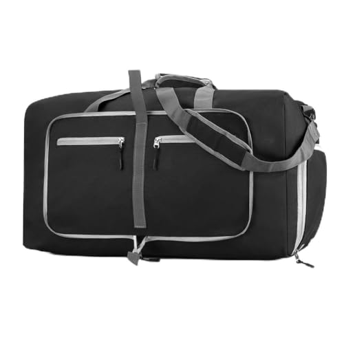 Fiorky Übernachtungstasche, große Reisetasche, Faltbare Reisetasche mit Schuhfach und verstellbarem Riemen for Damen und Herren (schwarz) von Fiorky