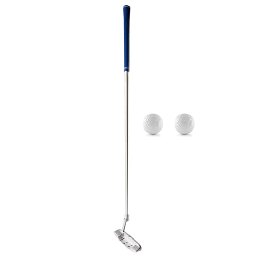 Fiorky Übungs-Putting-Golfschläger, Rechtshänder-Teleskop-Golfputter mit 2 Golfbällen, Aluminiumlegierung, silberner Stabkopf, verstellbare Länge, Golfzubehör (blau) von Fiorky
