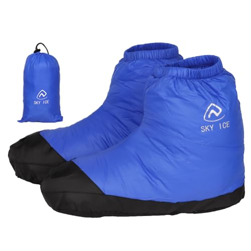 Fiorky Warme Zeltschuhe, ultraleichte Thermo-Stiefelüberzüge, Winddicht, wasserdicht, for Winter, Outdoor, Camping, Wandern (blau, L) von Fiorky