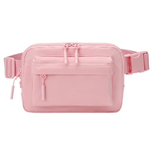 Fiorky wasserdichte kleine Umhängetasche, großes Fassungsvermögen, modische Hüfttasche, einfarbig, Lauf-Brusttasche, Verstellbarer Riemen für Outdoor-Sportarten (Pink) von Fiorky