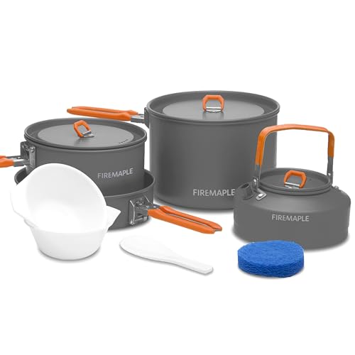 Fire-Maple Camping Kochgeschirr Set Aluminium [Braten/Kochen/Erhitzen] - Camping Topf & Camping Pfanne - Camping Kochset & Kochgeschirr Outdoor/Wandern/Abenteuer - Outdoor Kochset Camping Cooking Set von Fire-Maple