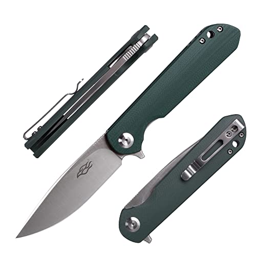 Firebird GANZO FH41S-GB Taschen-Klappmesser D2-Stahlklinge 75mm G10 Anti-Rutsch-Griff mit Clip Camping Jagd Angeln Outdoor EDC-Messer 175mm 72 g (Grün) von Firebird