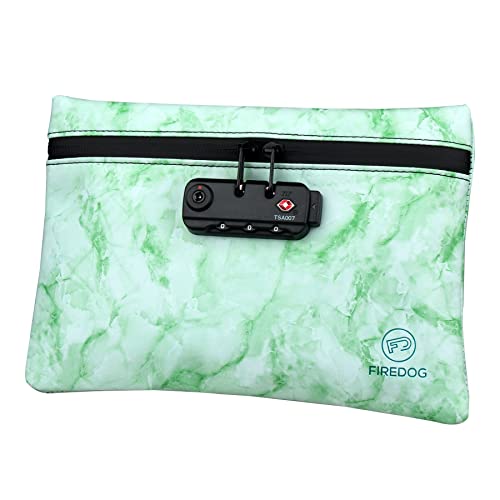 FIREDOG Geruchsdichte Taschen mit Zahlenschloss, 15,2 x 22,9 cm, geruchsdichter Beutel für Reisen, Aufbewahrung, grün, Modern von FIREDOG