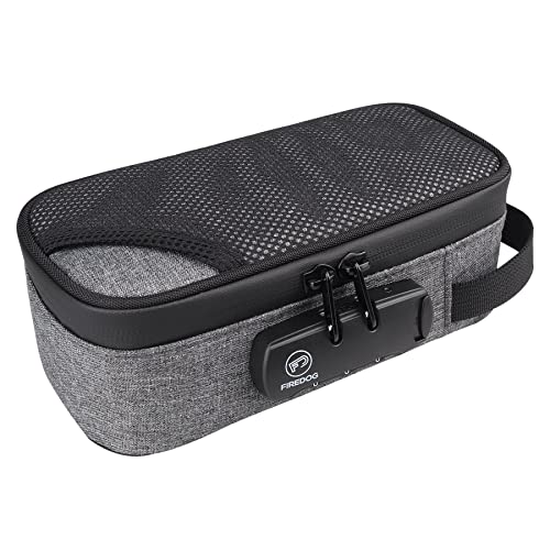 FIREDOG Geruchssichere Tasche mit Schloss, geruchsdichte Tasche Behälter Tasche für Reisen Aufbewahrung (grau, 20x10x8 cm) von FIREDOG