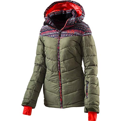 Firefly Damen Alina Jacke, Olive Dark/AOP, 36 von FIREFLY