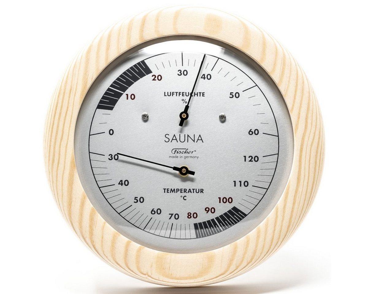 Fischer Barometer Sauna Thermohygrometer Innenwetterstation (13 cm Skalendurchmesser) von Fischer Barometer