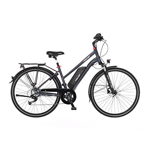 FISCHER E-Bike Trekking VIATOR 2.0 Elektrofahrrad für Damen und Herren, RH 44 cm, Heckmotor 45 Nm, 48 V Akku, anthrazit matt, 44cm-418Wh von Fischer