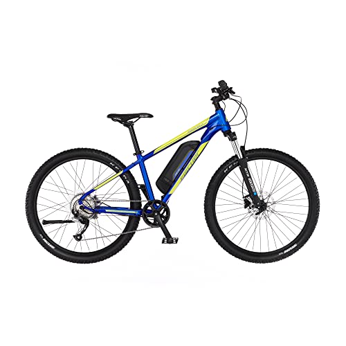 Fischer E-Mountainbike, MONTIS 2.1 Junior E-Bike MTB für Damen und Herren, RH 38 cm, Hinterradmotor 45 Nm, 48 V Akku, blau Glanz, 27,5 Zoll von Fischer