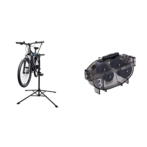 FISCHER Unisex – Erwachsene Montageständer Premium, schwarz, normal & BBB Cycling Fahrrad Kettenreinigungsgerät für Fahrräder Kettenreiniger Fahrradkette Fahrradkettenreiniger Fahrradwerkzeug von Fischer