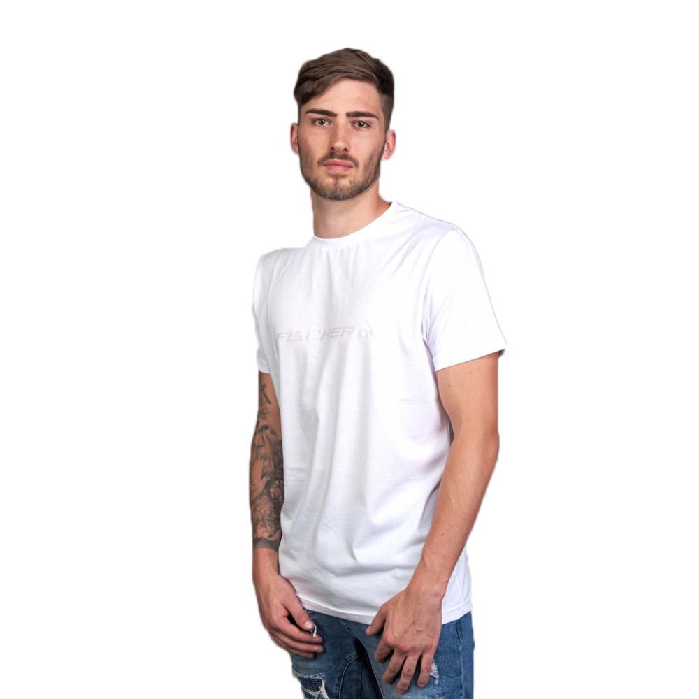 Fischer Big Logo Short Sleeve T-shirt Weiß S Mann von Fischer