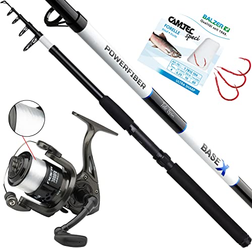 Fischzeux Angelset Forelle Barsch TroutX - Forellenset komplett mit Rute Rolle (2,10 m) von Fischzeux