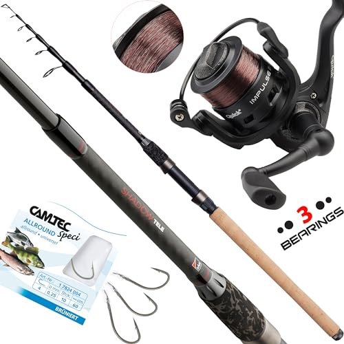 Fischzeux Angelset Raubfisch Friedfisch komplett – Shadow Tele Allround Profi Set (Tele 60 (40-60g), 2,70 m) von Fischzeux