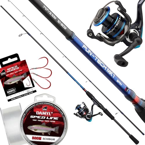 Fischzeux Profi Forellen Angelset komplett Fun-Tech – Carbon Spinnrute + Rolle, Barsch & Forelle (Rute 2,13 m (10-30g) + Rolle 3000FD) von Fischzeux