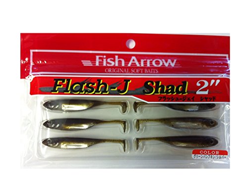 Fish Arrow Flash J Shad 2 Zoll Gummiköder, Green Pumpkin/Silver, 70 von Fish Arrow