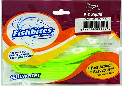 Fishbites 90 11 x 0.5 in. E-Z Squid Saltwater Baits Fast-Acting - Chartreuse von Fish Bites