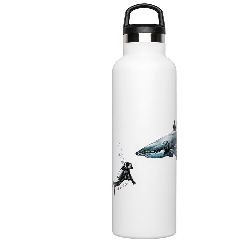 Fish Tank Great White Shark&diver Bottle 600ml Weiß von Fish Tank