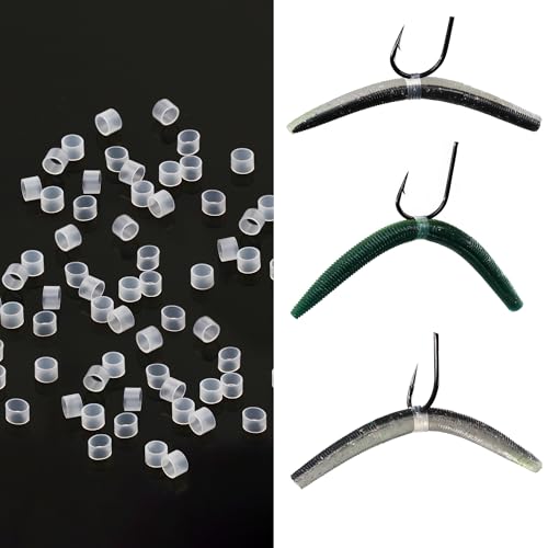 FishTrip 210 Stück Wacky Worm O-Ringe für Wacky Rigging Senkos Weiche Kunststoffwürmer Stickbaits, Silikon-Köderschoner O-Ringe für Barschangeln, Wacky Rig oder Neko Rig von FishTrip