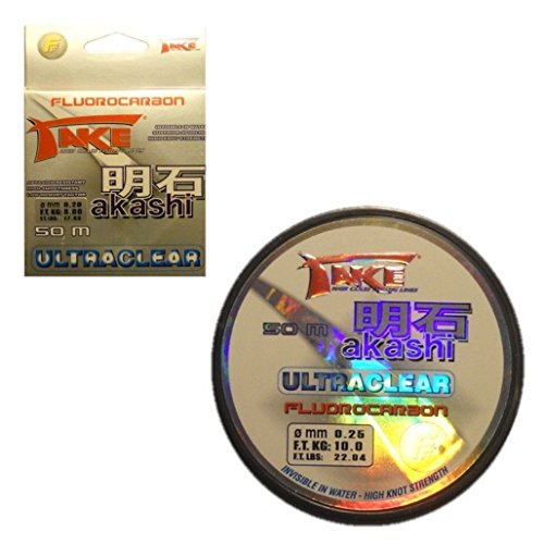 Lineaeffe Angelschunr Take Akashi Fluorocarbon Ultraclear 0.16 mm 50 m Fluorocarbon Meer Spinning Surfcasting Forelle Bolo See von Lineaeffe