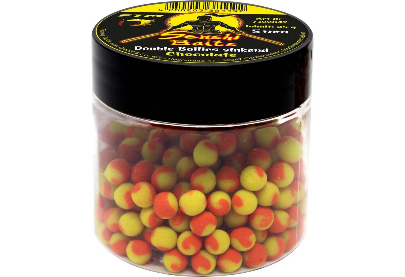 Fishing Tackle Max Fisch-Futterspender FTM Senshi Baits Double Boilies sinkend 5 mm von Fishing Tackle Max