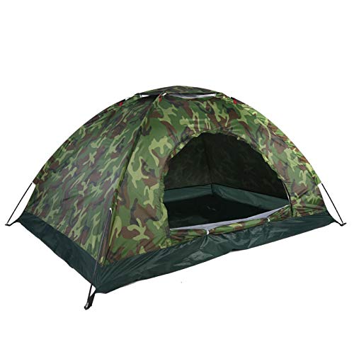Fishlor Campingzelt, tragbares Zelt Tarnung UV-Schutz Wasserdichtes 2 PersonsTent Leichter Paket für Outdoor-Wandern Familienzelt von Fishlor