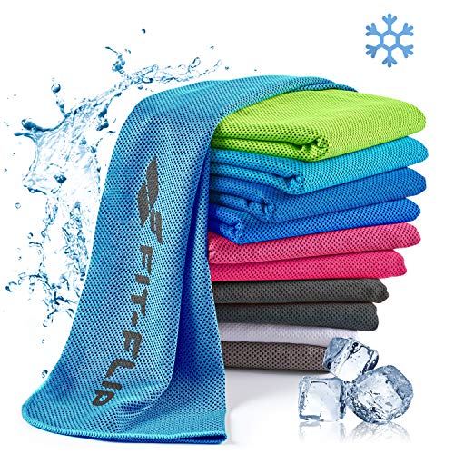 Kühlendes Handtuch 100x30cm, Mikrofaser Sporthandtuch kühlend, Kühltuch, Airflip Cooling Towel, Mikrofaser Handtuch, Farbe: blau, Größe: 100x30cm von Fit-Flip