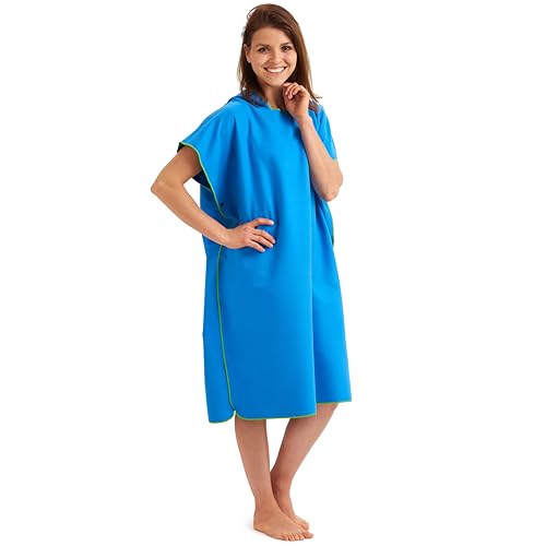 Fit-Flip Umziehhilfe, Surf Poncho, Badeumhang, Umkleidehilfe Damen, Badeponcho, Umkleide Poncho – Größe M, blau/grün von Fit-Flip