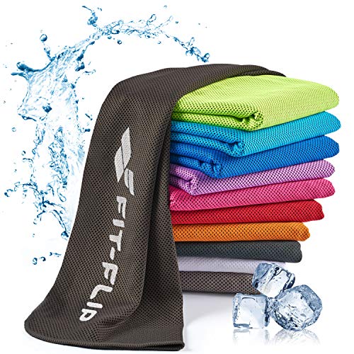 Fit-Flip Kühlendes Handtuch - als Cooling Towel und mikrofaser Kühltuch - kühlendes Sporthandtuch - Airflip Towel für Fitness und Sport - Ice Towel Kühlhandtuch (schwarz, 120x35cm) von Fit-Flip