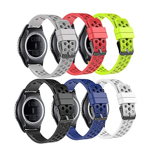 Fit-power – Smartwatch-Ersatzarmband, 20 mm, für Samsung Gear Sport / Samsung Gear S2 Classic / Huawei Watch 2 Watch / Garmin Vivoactive 3 / Garmin Vivomove HR, 20 mm Uhrenarmband 6C von Fit-power
