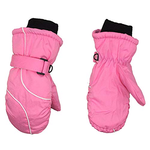 FitBest Kinder Fäustlinge Dicke Schneefäustlinge Winter Warme Handschuhe mit verstellbarem Armband Wasserdicht Skihandschuhe für Jungen Mädchen von FitBest