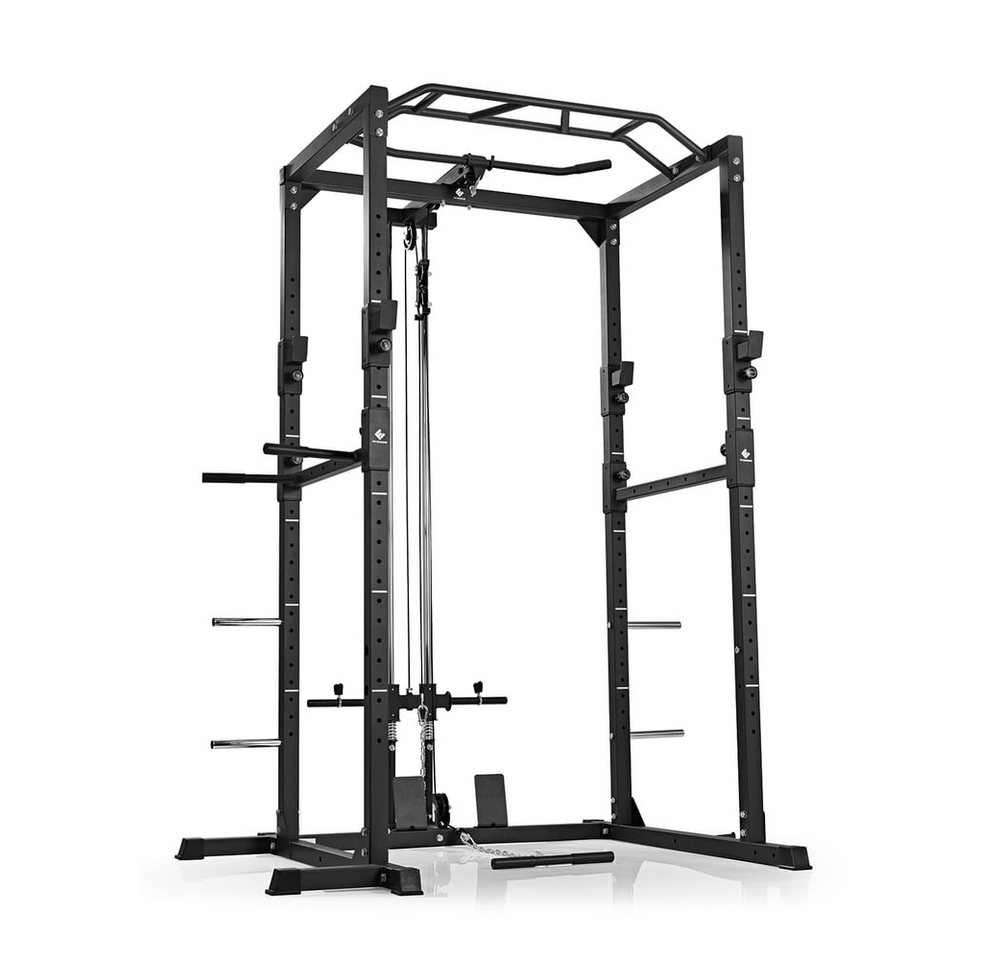 FitEngine Kraftstation Power Rack Fitnessstation Klimmzugstation 140x150x215cm schwarz von FitEngine