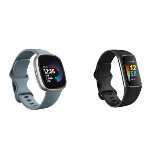 Fitbit Versa 4 by Google – Smartwatch Damen/Herren – Fitness-Tracker mit integriertem GPS und Telefonfunktion & Charge 5 by Google von Fitbit