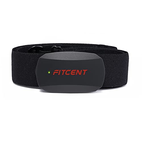 Fitcent Premium Herzfrequenz Sensor mit Brustgurt Bluetooth Ant+, Herzfrequenzmesser Brustgurt hrm ip67 Wasserdichter Kompatibel mit Strava, Peloton app, Elite HRV, Rouvy, Adidas Run, Kinomap von Fitcent