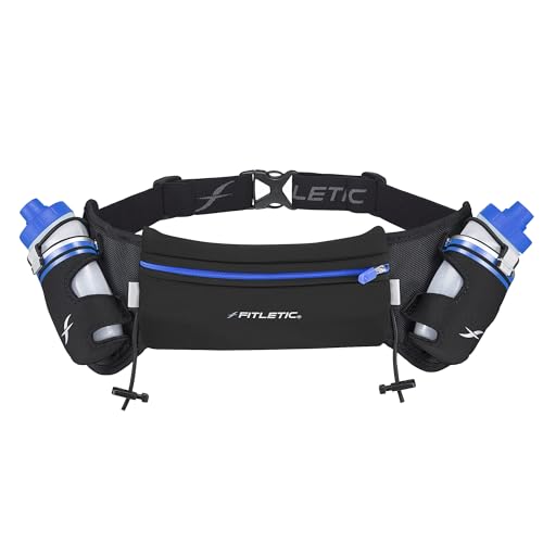 Fitletic® | Hydra 16 | Laufgürtel mit Trinkflaschen | 2X 250 ml | Laufgürtel, Trinkgürtel, Jogging, Lauftasche, Running Belt, Hüfttasche für Jogging, Laufen, Walking, Marathon von Fitletic