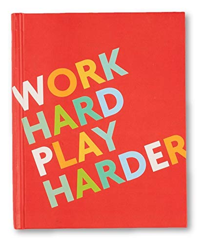 Fitlosophy Fitspiration „Work Play Harder“ Fitness-Ziel-Tracker und Tagebuch, rot, Einheitsgröße von fitlosophy