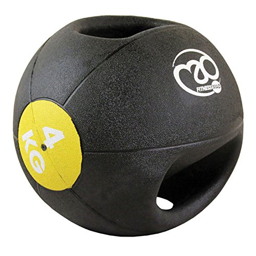 Fitness-Mad Double Grip Medicine Ball - 4kg (Yellow) von Fitness-Mad