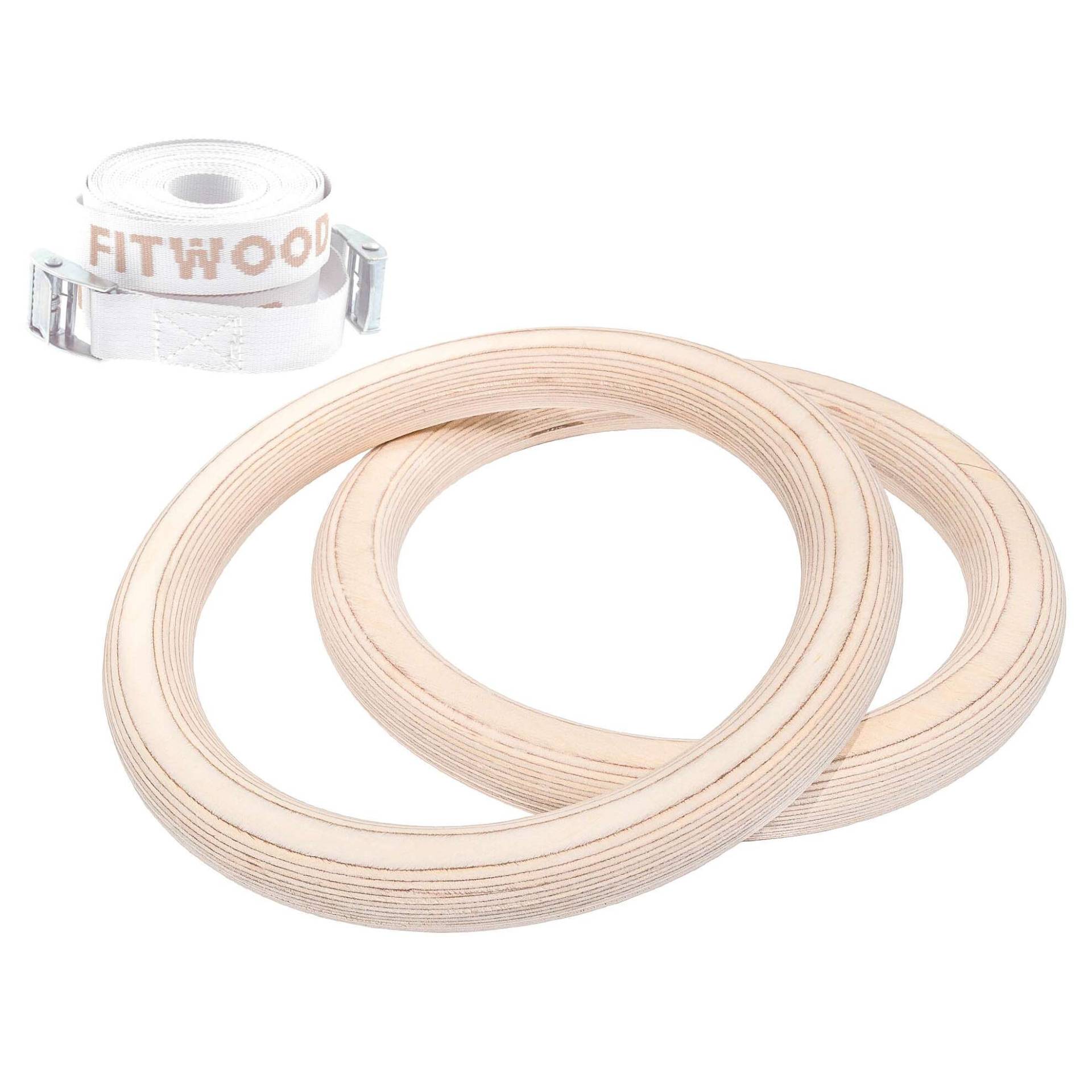 Fitwood Turnringe-Set "Ulpu", Holzoptik, weißes Band von Fitwood