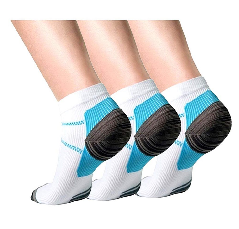 Fivejoy Komfortsocken Plantarfasziitis-Socken, 3er-Packung, Fußpflege (Kompressionsstrümpfe, Laufsocken, für Damen und Herren, 3-Paar) lindern Schmerzen, unterstützen Ferse, Fußbogen und Knöchel von Fivejoy