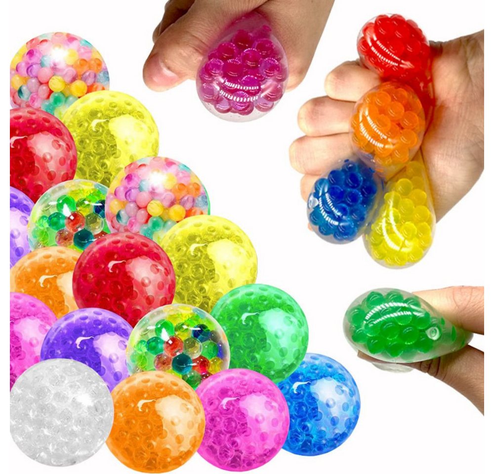 Fivejoy Spielball 3.5cm Mini Stress Balls für Kinder und Erwachsene (10 PCS) (Squishy Balls mit Wasser Perle, Squeeze Ball zu entspannen, konzentrieren, dekomprimieren, Angst Relief), für Autismus ADHS und mehr(Zufälliger Stil) von Fivejoy
