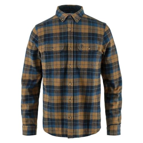 Fjällräven Herren Singi Heavy Flannel Shirt, Dark Navy/Buckwheat Brown, S von Fjällräven