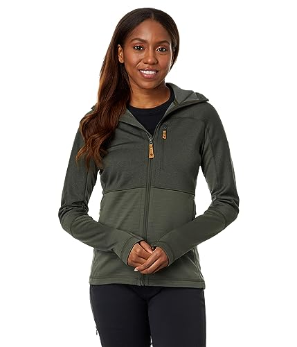 FJALLRAVEN Damen Abisko Trail Fleece W Jacke, Dunkles Waldgrün, XL von FJALLRAVEN