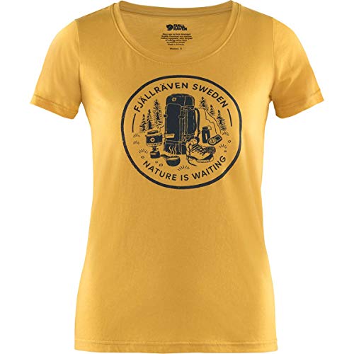 Fjällräven Damen Fikapaus T-Shirt W Unterhemd, Ocker, S von Fjällräven