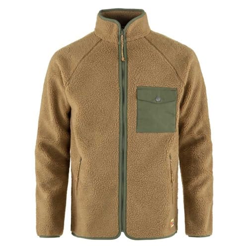 Fjällräven Herren Vardag Pile Fleecejacke, Buckwheat Brown/Laurel Green, S von Fjällräven