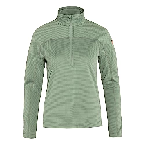 Fjällräven Damen Abisko Lite Fleece Half Zip W/Abisko Lite Fleece Half Zip W Sweatshirt, Grün (Misty Green), L von Fjällräven